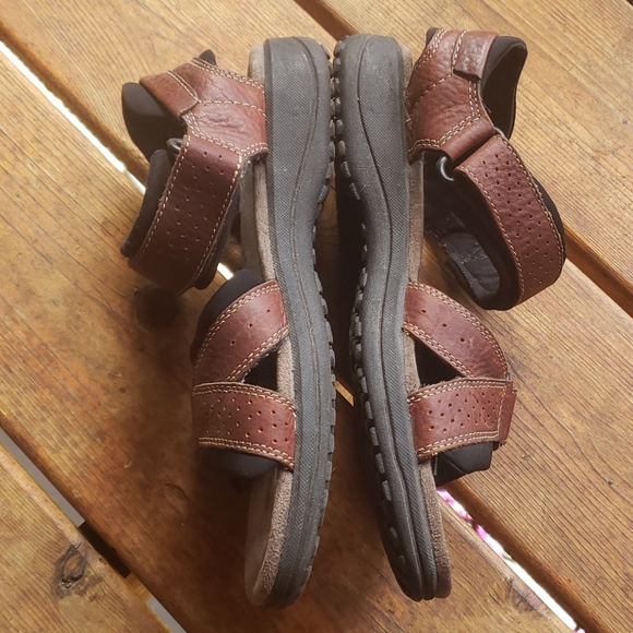 CLARKS Brown Leather Men's Keating Sporty Sandals sz 9 Style 78333 - Picture 6 of 12